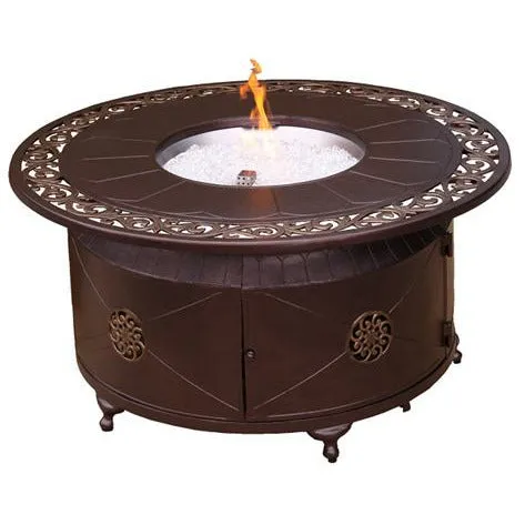 Circular Cast Aluminum Firepit with Lid