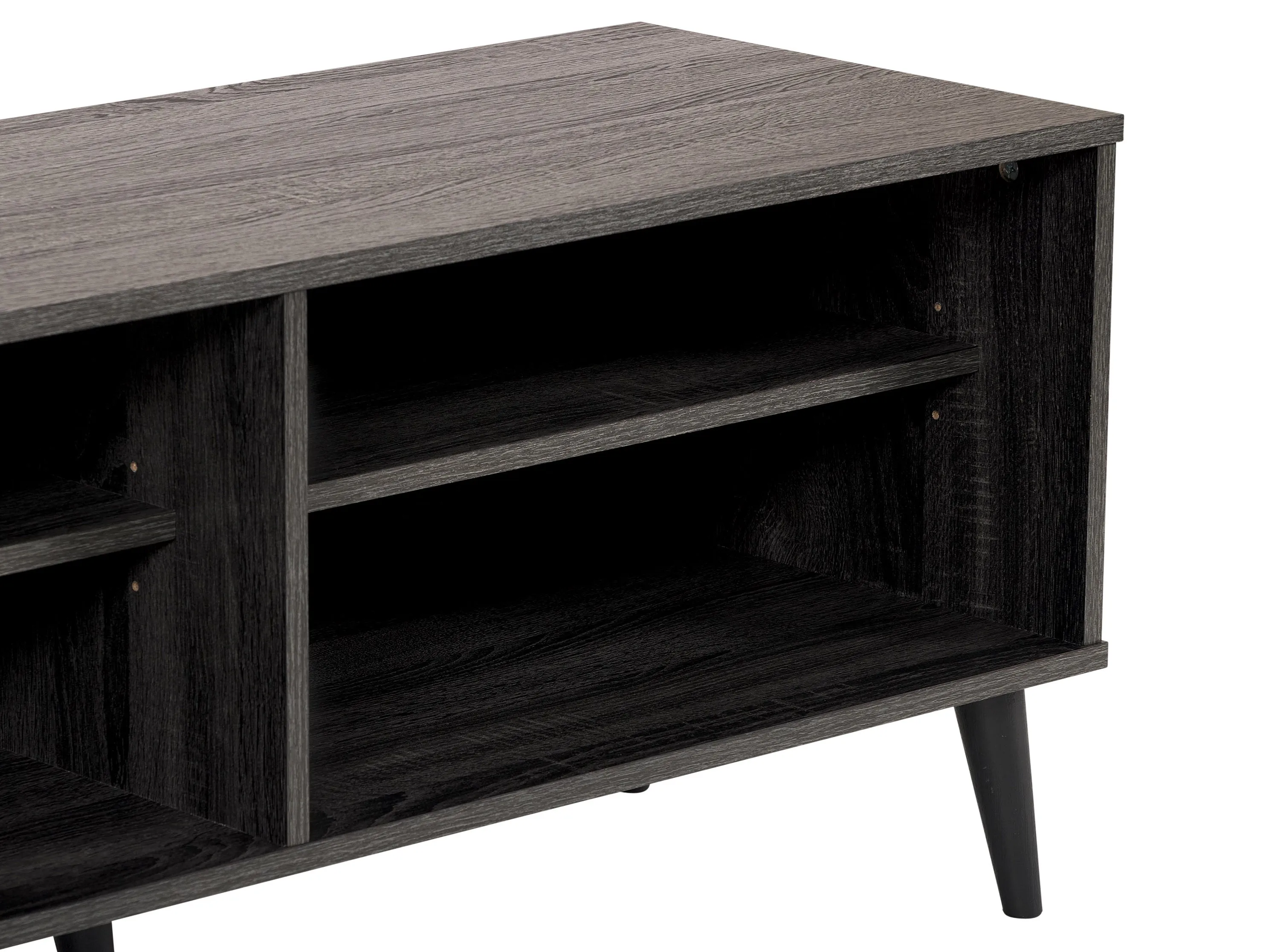 Dark Grey TV Bench with Open Shelves, TVs up to 85"