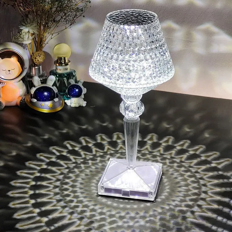 Diamond Glow Rechargeable Crystal Table Lamp