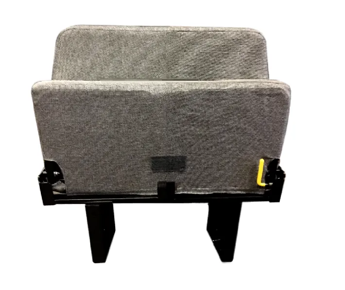 Double Feather Handi-Flip Bus Seat in Charcoal Olefin Cloth