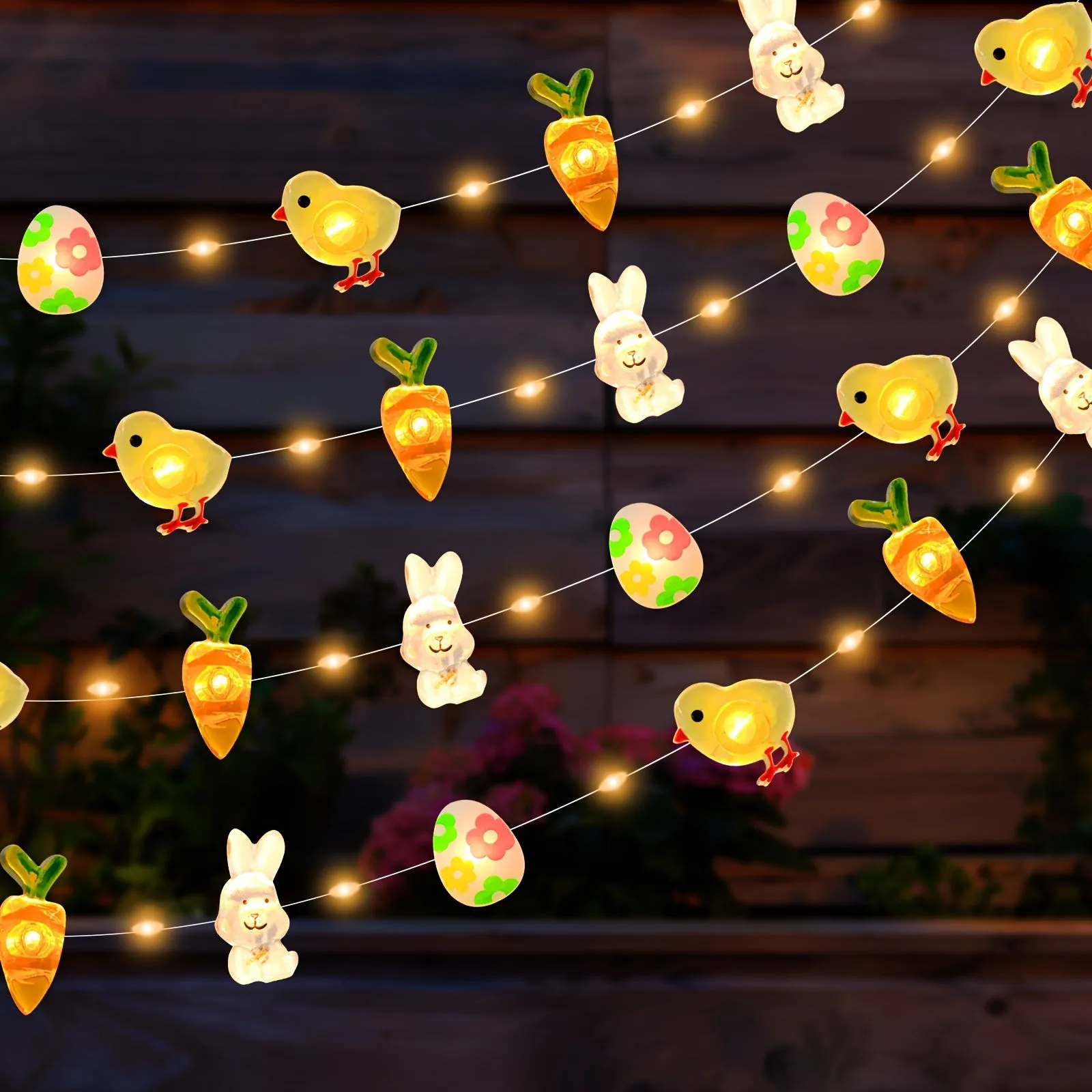 Easter Chicken Rabbit Fairy Lights for Home Decoration