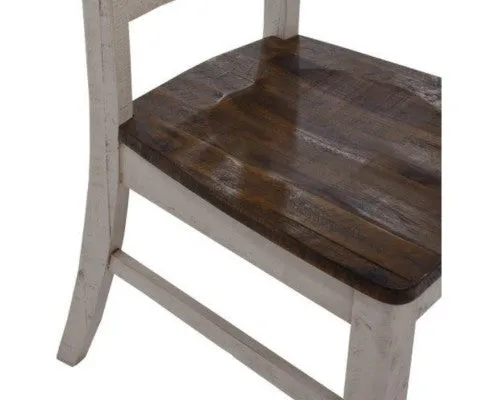 Erica X-Back Dining Chair Set of 6 Solid Acacia Timber Wood Hampton Brown White