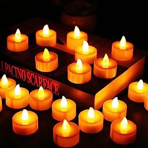 Festival Decorative LED Tealight Candles White, 24 Pcs