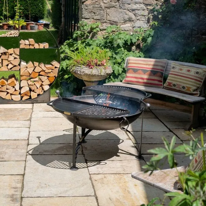 Firepits UK BBQ King 80 with Two Swing Arm BBQ Racks