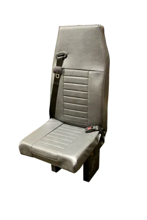 Floor Mounted Flip-Up Seat with 3 Point Seat Belt in Gray Vinyl