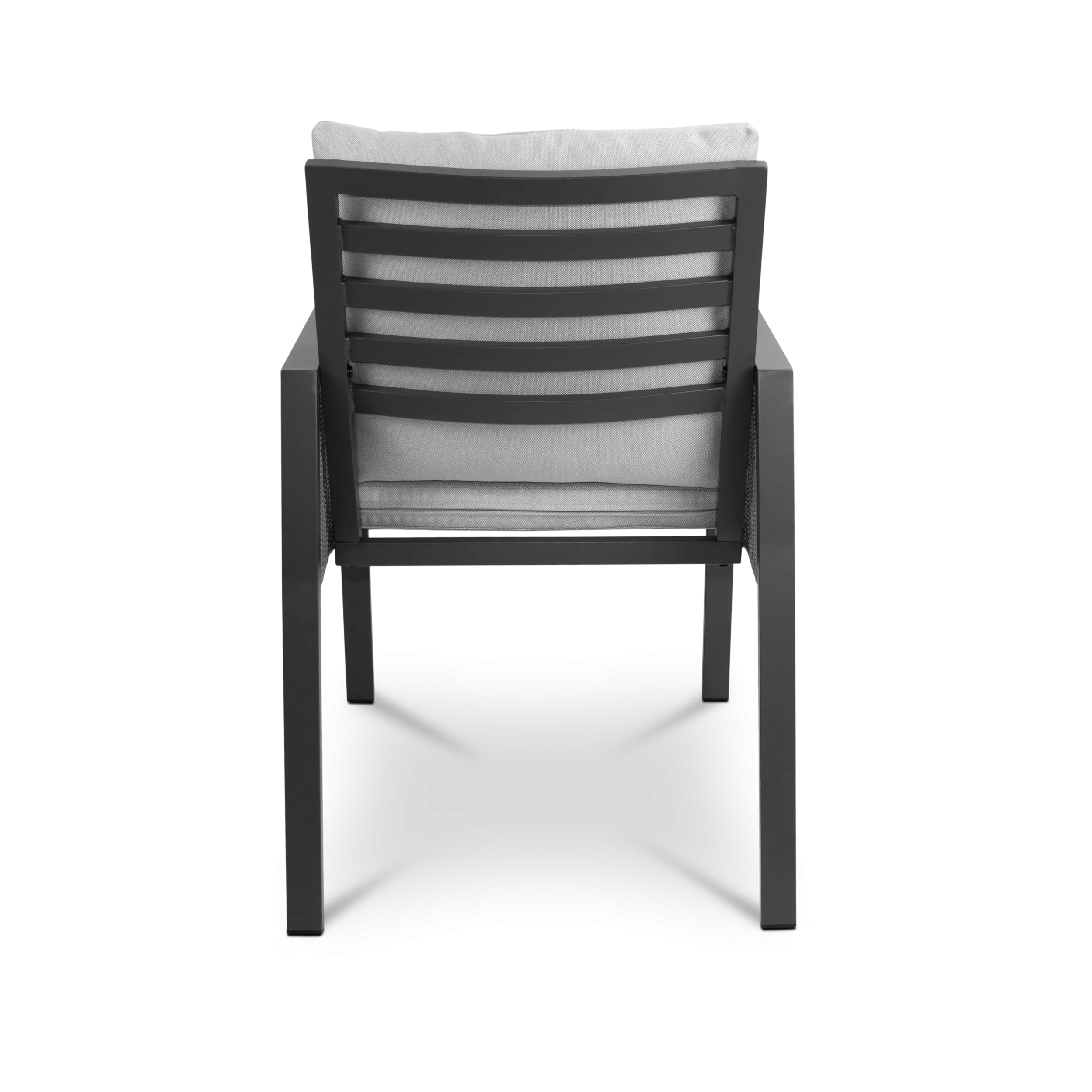 FLOOR STOCK - Mondello Dining Chair in Soft Grey Olefin and Graphite Aluminium Frame