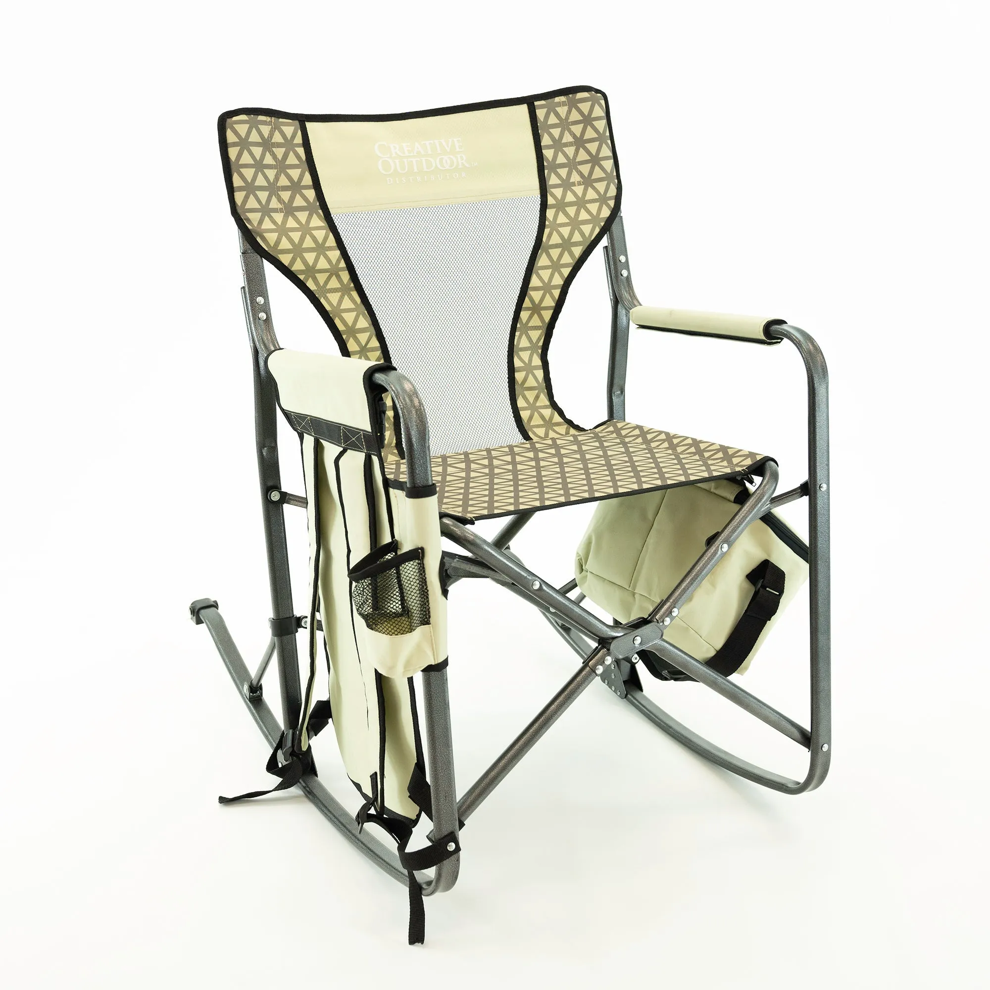 Folding Rocking Chair with Ice Box Cooler - Earth Diamond