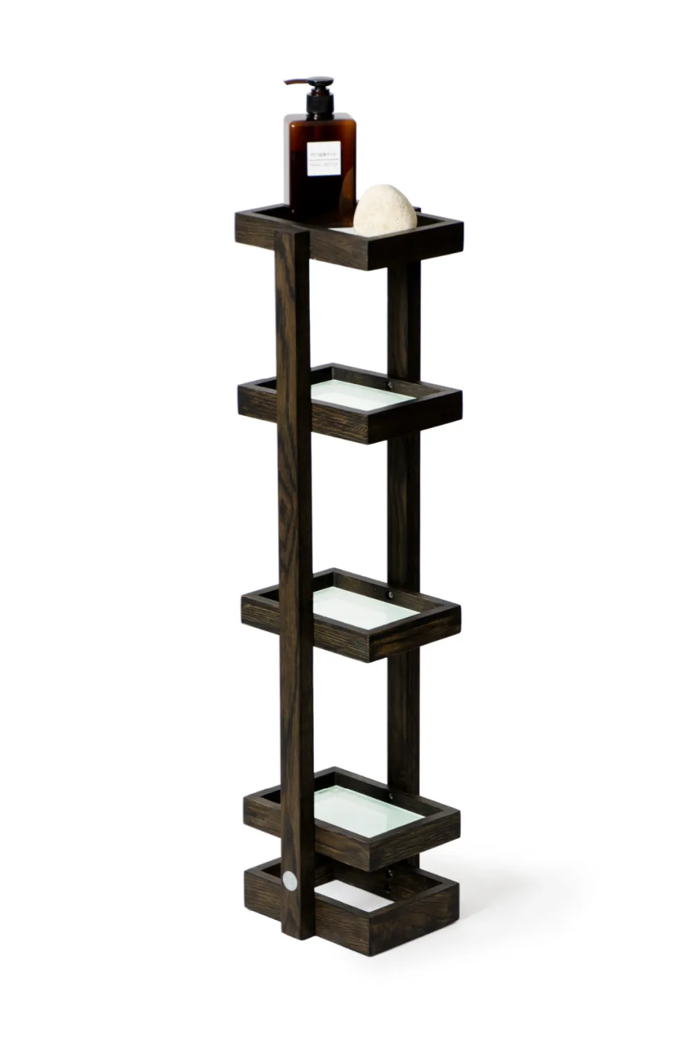 Freestanding Oak Bathroom Storage Tower | Wireworks Mezza