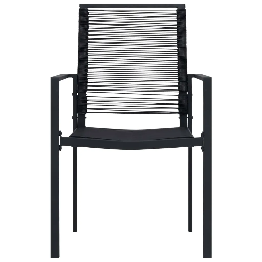 Garden Chairs 4 pcs PVC Rattan Black