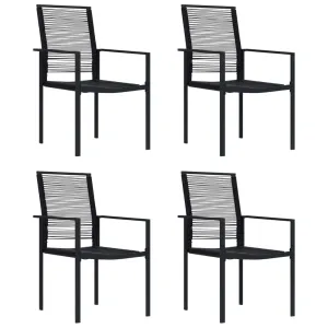 Garden Chairs 4 pcs PVC Rattan Black