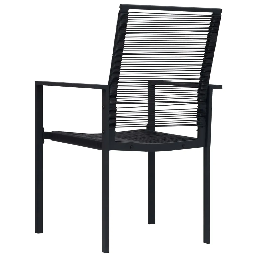 Garden Chairs 4 pcs PVC Rattan Black