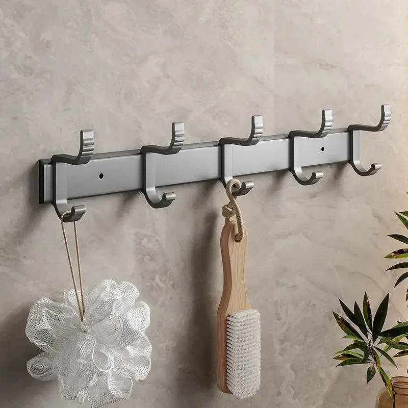 Gun Grey Set 50CM Folding Holder With Hook Towel Holder Wall Mount AluminumTowel Rack Tissue holder Bathroom accessories