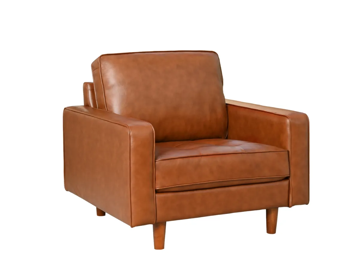 Holloway Mid-Century Leather Armchair