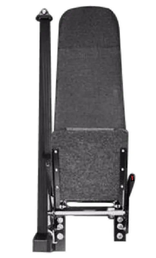 Jump Seat 06 - Shield Step Van Seat in Black Vinyl with Utilimaster Mounting Pattern & 3-Point Belt