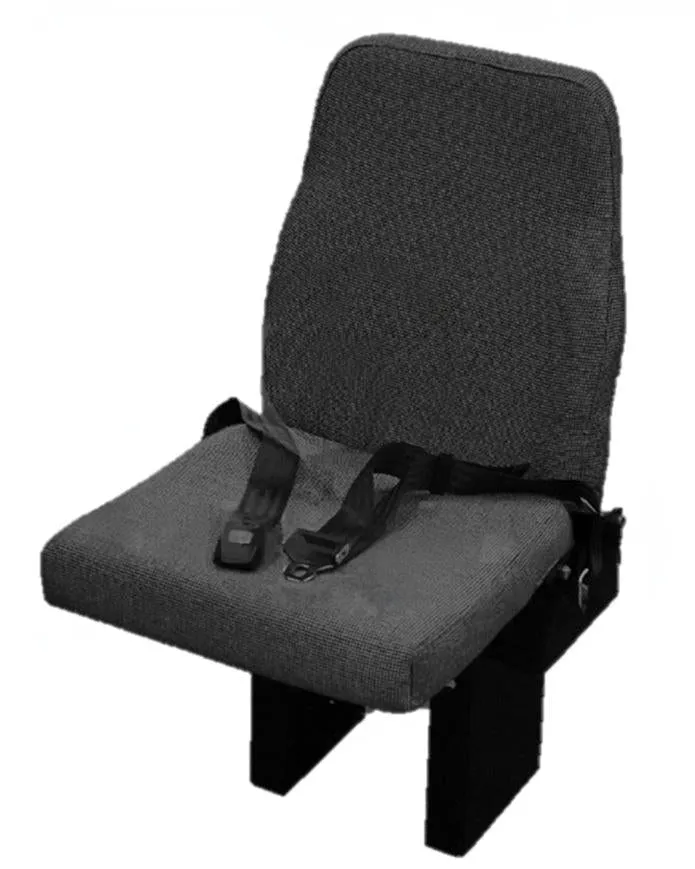 Jump Seat 14 - Floor Mounted Flip-Up Seat with 2 Point Seat Belt in Black Cloth