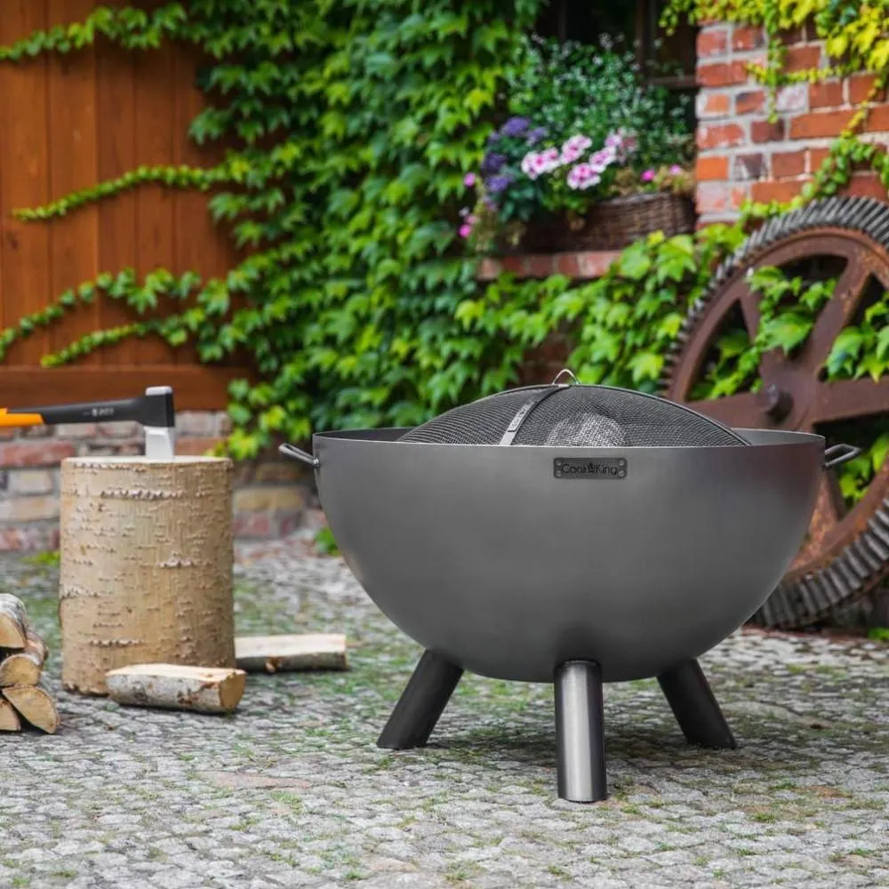 Kongo Deep Fire Bowl Pit 85cm - Cook King Garden and Outdoor Patio Entertaining Portable Metal Round Fire Bowl