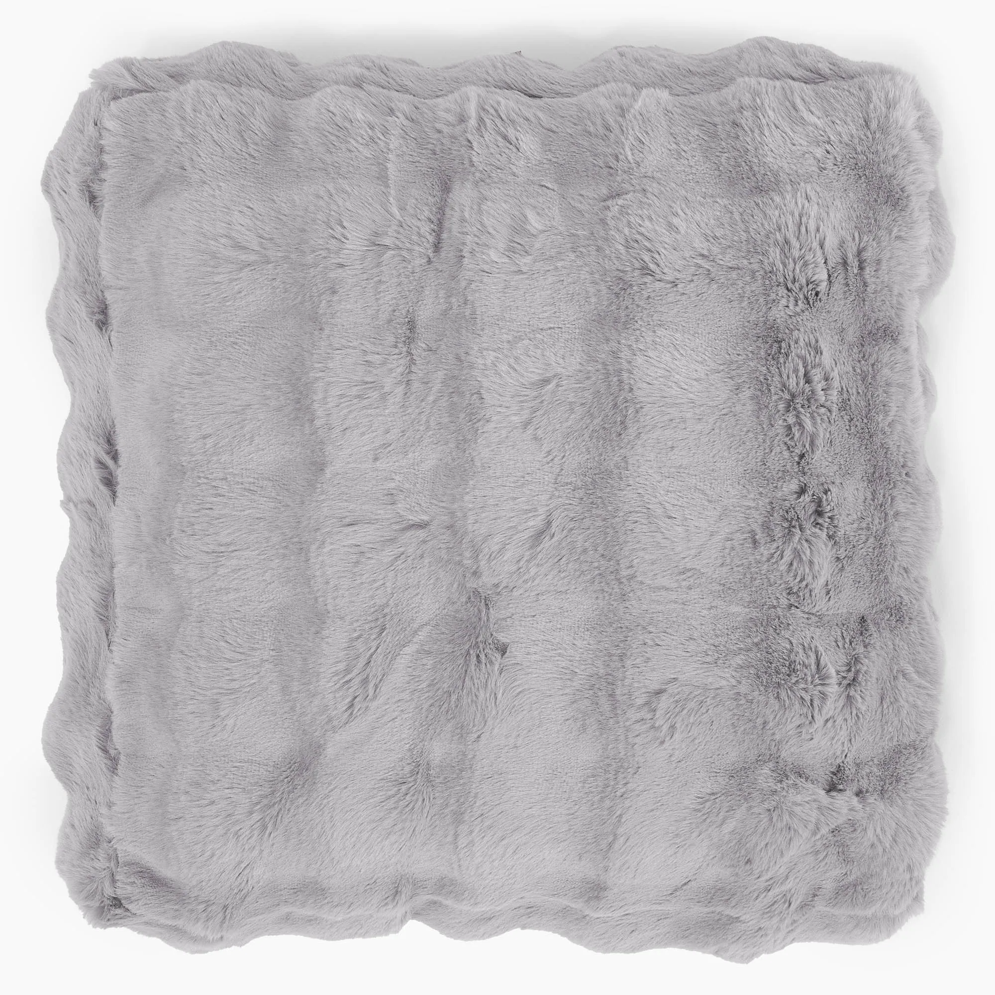 Large Floor Cushion - Bubble Faux Fur Grey