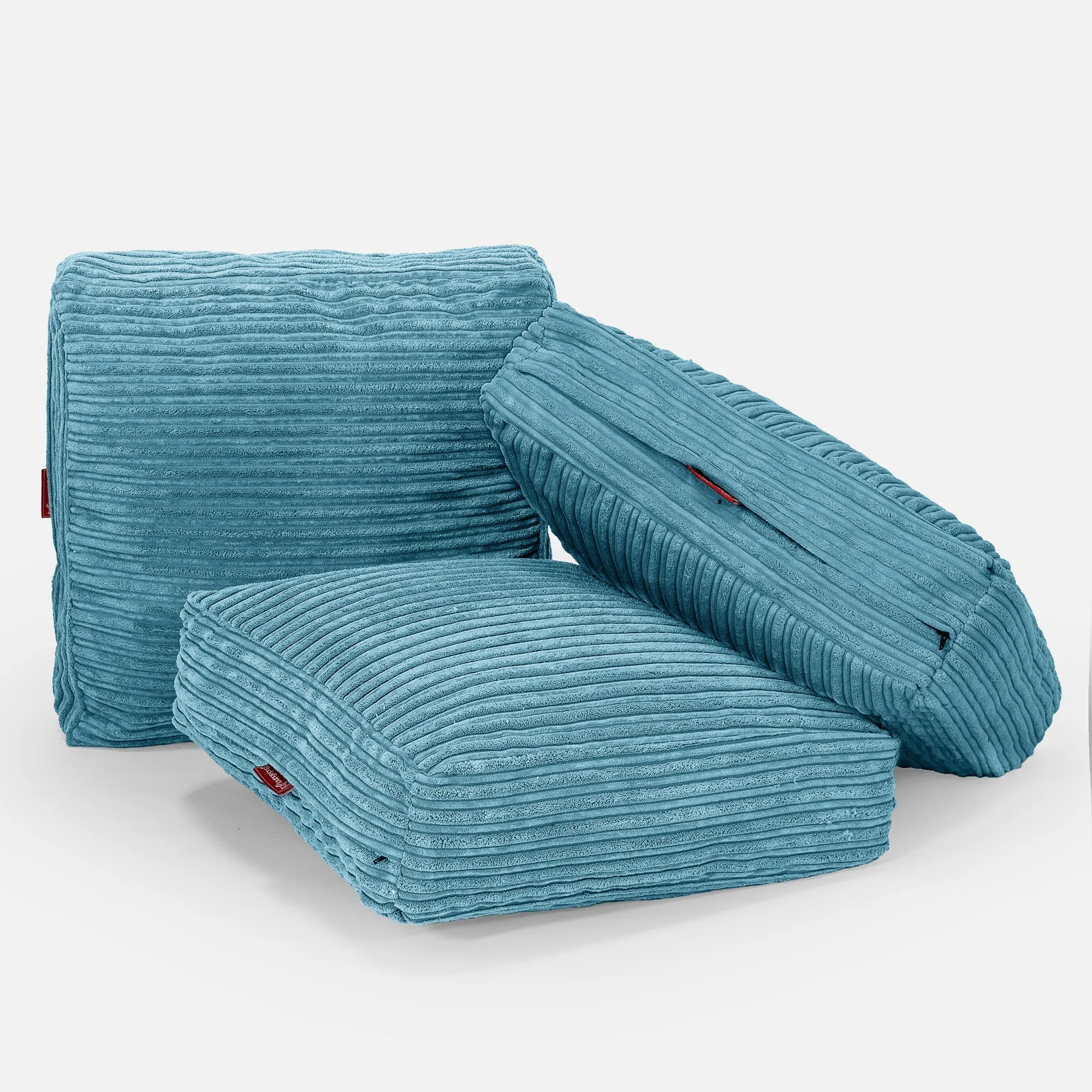 Large Floor Cushion - Cord Aegean Blue