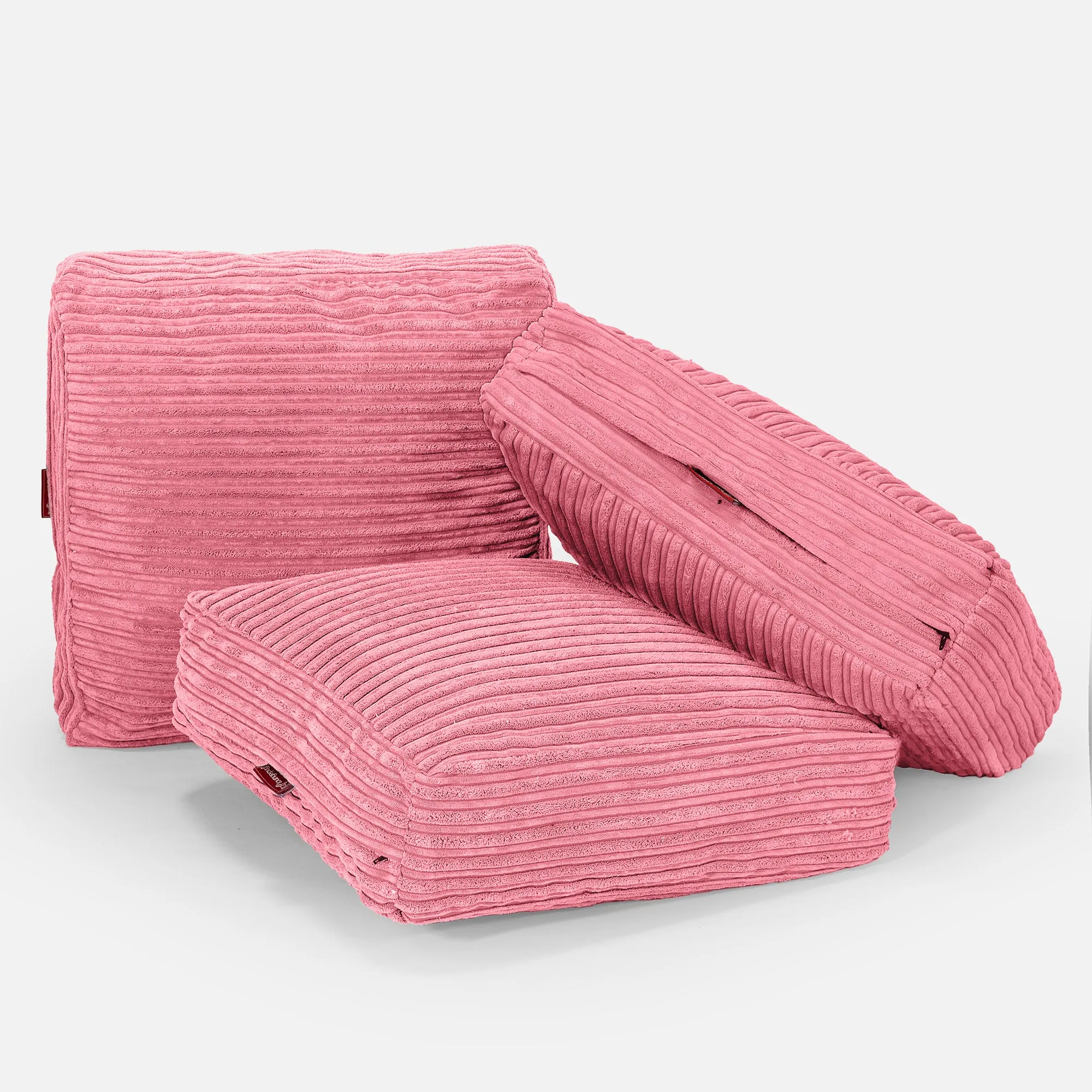 Large Floor Cushion - Cord Coral Pink