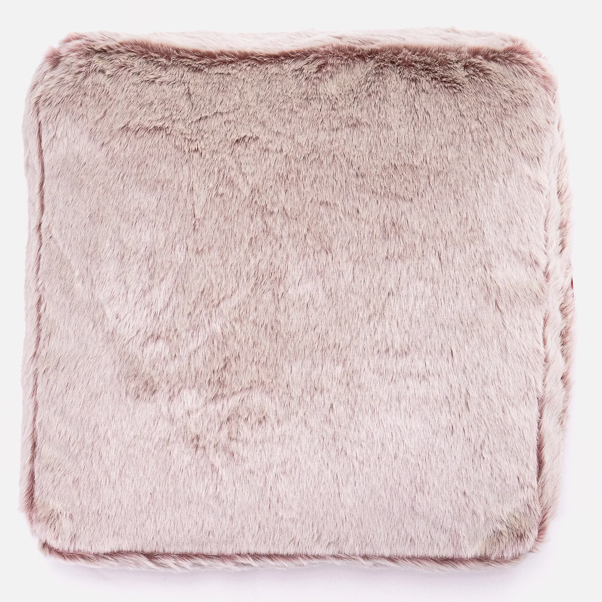 Large Floor Cushion - Fluffy Faux Fur Rabbit Dusty Pink