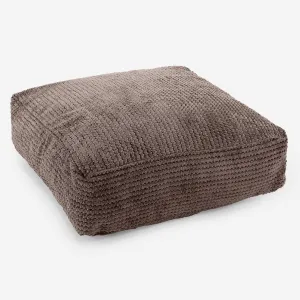 Large Floor Cushion - Pom Pom Chocolate Brown