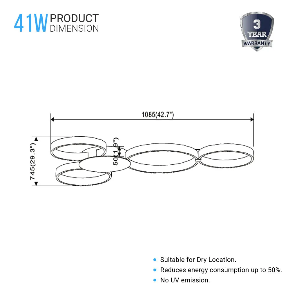 LED Flushmount Light, Dimmable, 3000K (Warm White) (C2052-4)