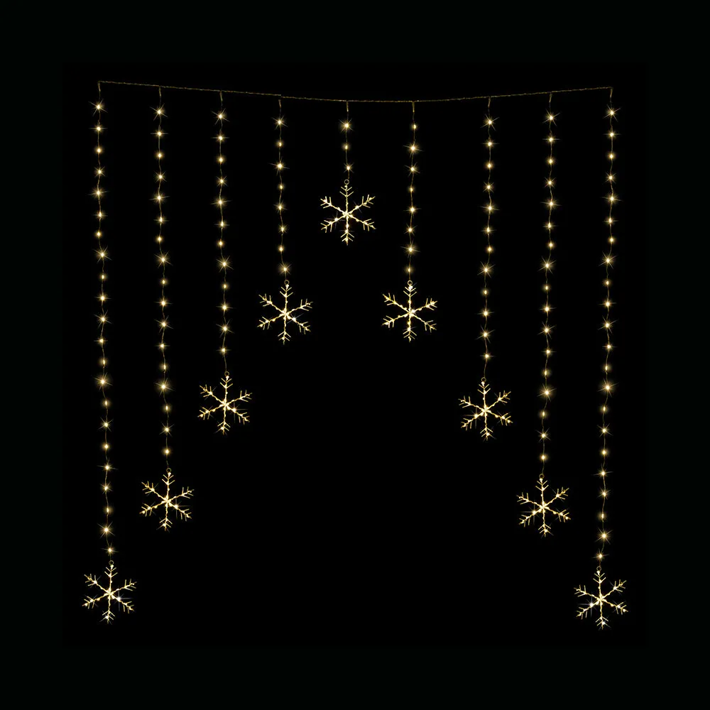 LED Snowflakes Curtain Lights avialable in 2 Colors - Cool White