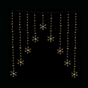 LED Snowflakes Curtain Lights avialable in 2 Colors - Cool White