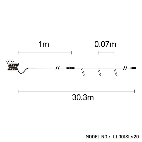 Light Solar Green Cable Warm White 30m