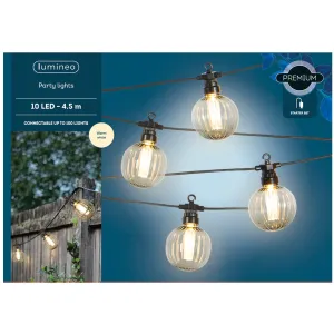 Lumineo 10 LED Clear Outdoor Connectable Party Lights (4.5m)