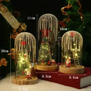 Luminous Santa Claus glass lampshade