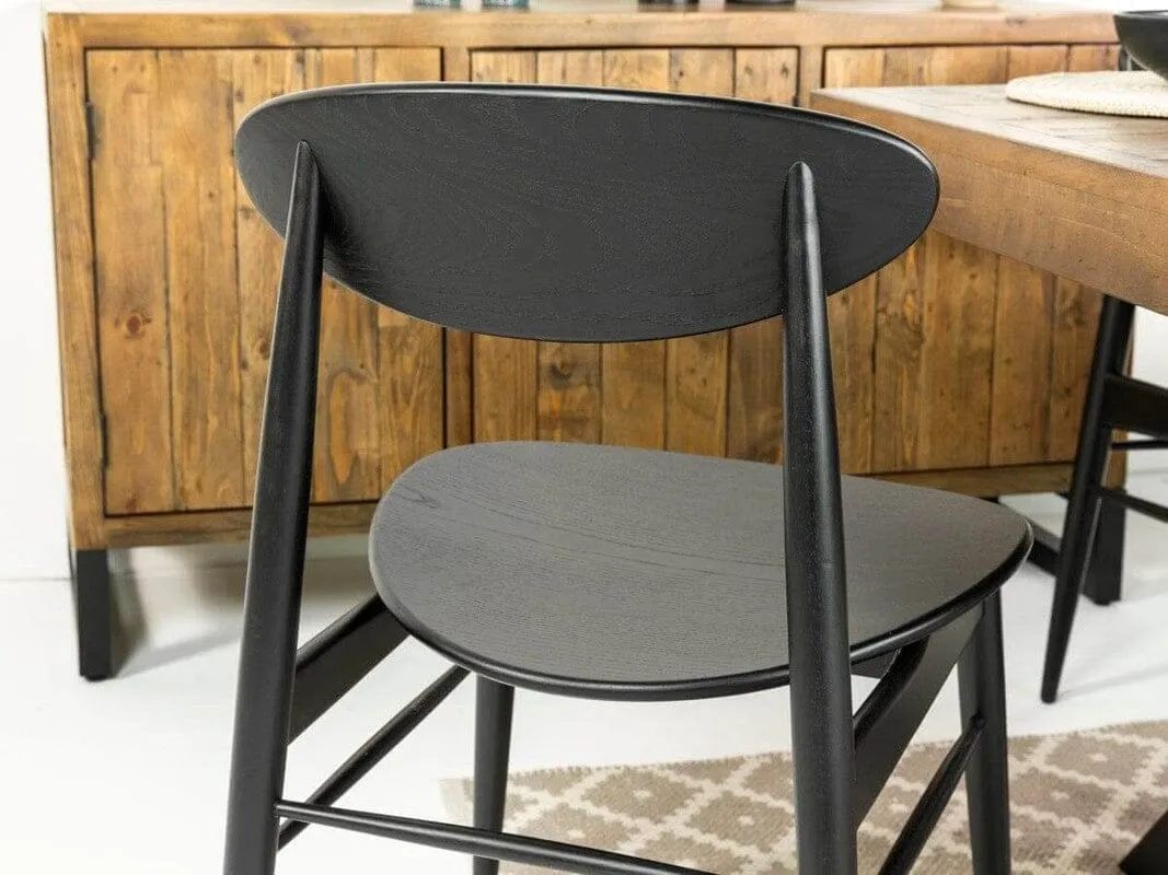 Mode Fixed Top Dining Table (180cm) & Black Gabo Dining Chairs