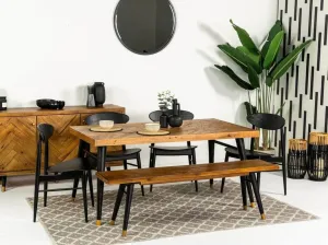 Mode Fixed Top Dining Table (180cm) & Black Gabo Dining Chairs