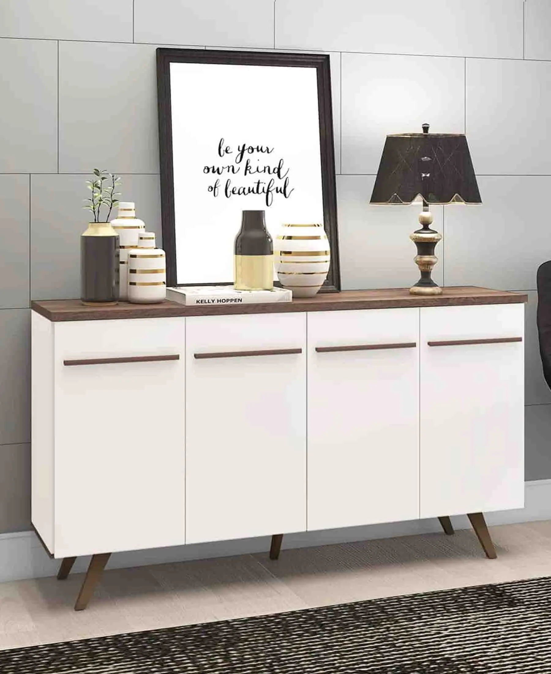 Modern Brazillian Side Table –  White