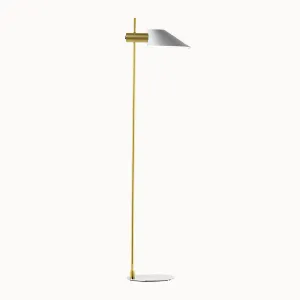 Modern White and Brass Metal Floor Lamp