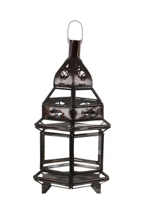 Moroccan Lamp Tall Octagon Clear Glass