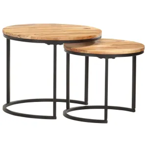 Nesting Tables 2 pcs Solid Acacia Wood