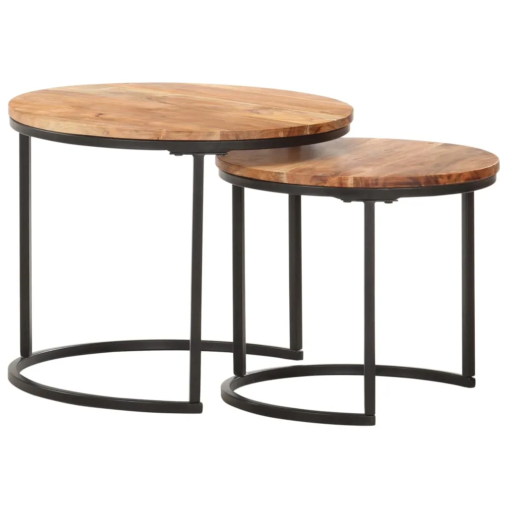 Nesting Tables 2 pcs Solid Acacia Wood