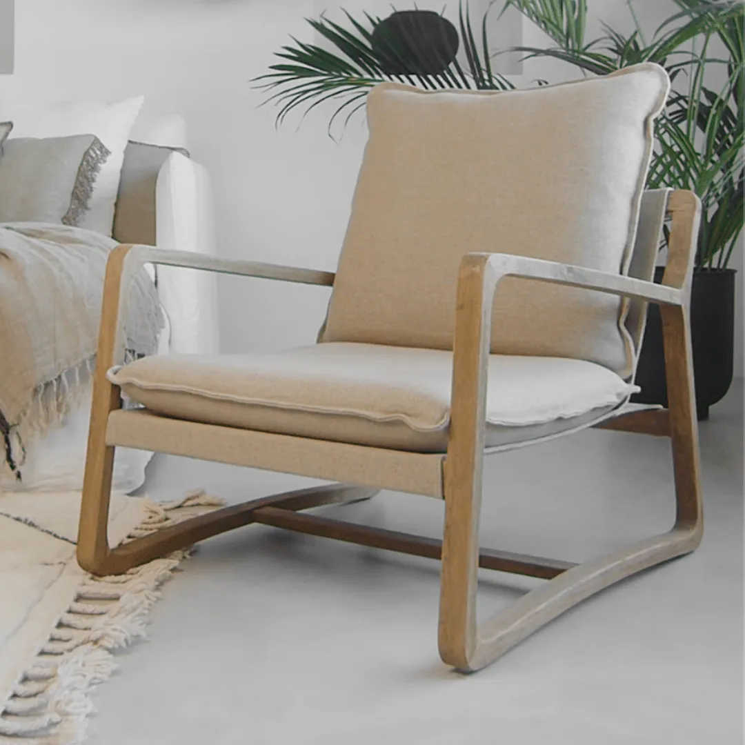 Oak Armchair | Natural Lino