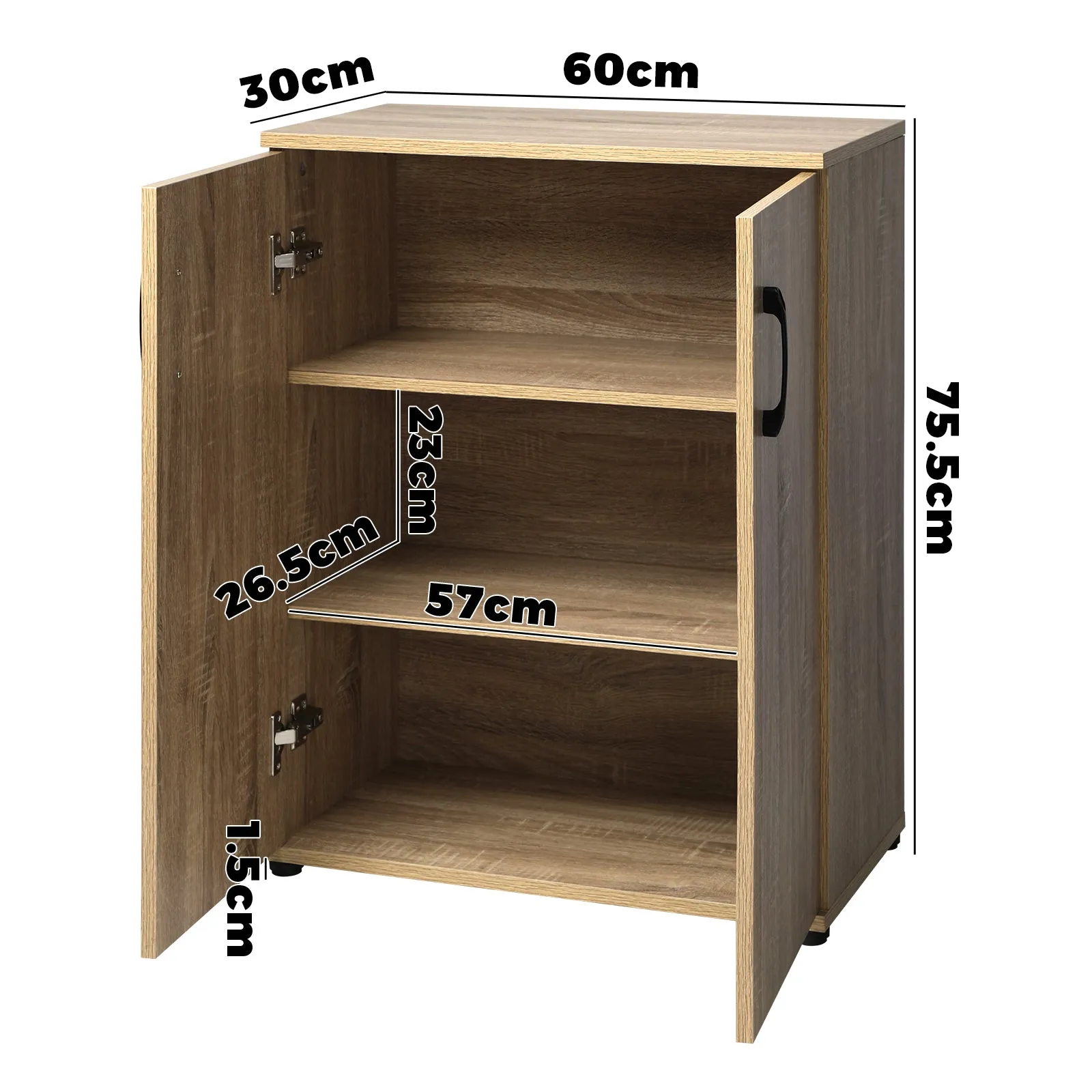 Oikiture Storage Cabinet Bathroom Cabinet Freestanding Cupboard Organiser Wooden