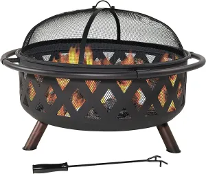 Outdoor Fire Pit, includes Spark Screen, Poker and Cover