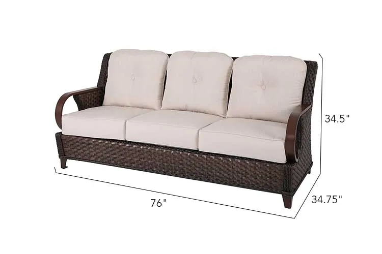 Patio Time Brooks 4-Piece Wicker Sofa Set with Swivel Rocking Chairs