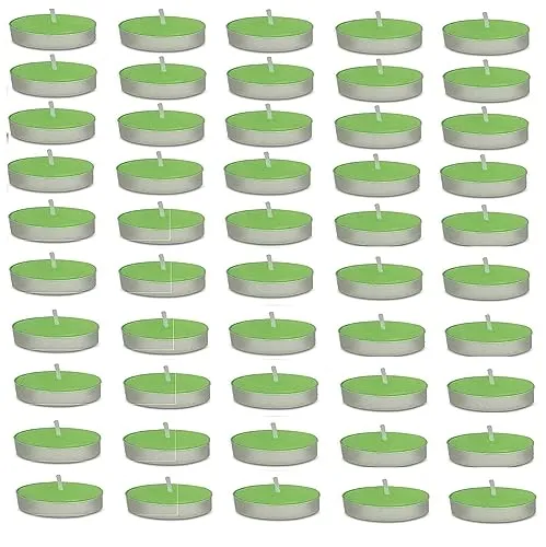 PeepalComm Premium Unscented Smokeless T-Light Candles Set of 150 for Diwali Decoration,Home,Office (Green Set of 150)