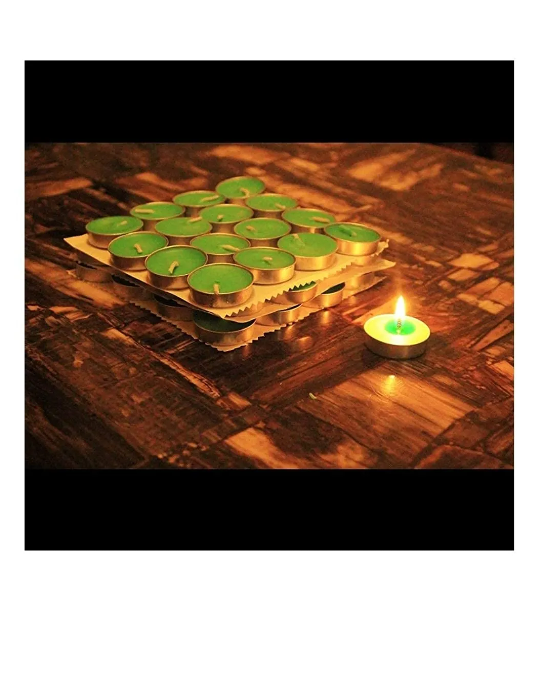 PeepalComm Premium Unscented Smokeless T-Light Candles Set of 200 for Diwali Decoration,Home,Office (Green Set of 200)