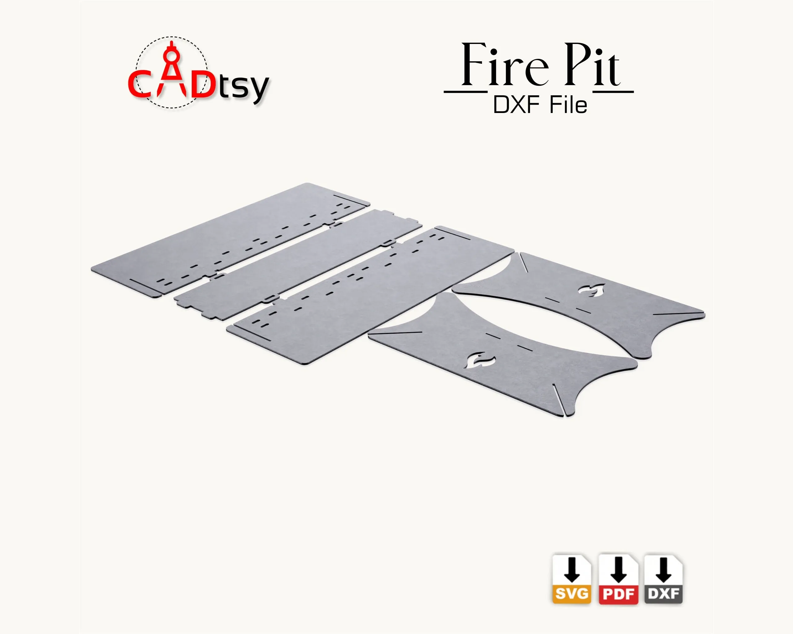 Portable Fire Pit DXF - CNC Laser / Plasma Cut Files, Outdoor Grill / Camping BBQ Stove