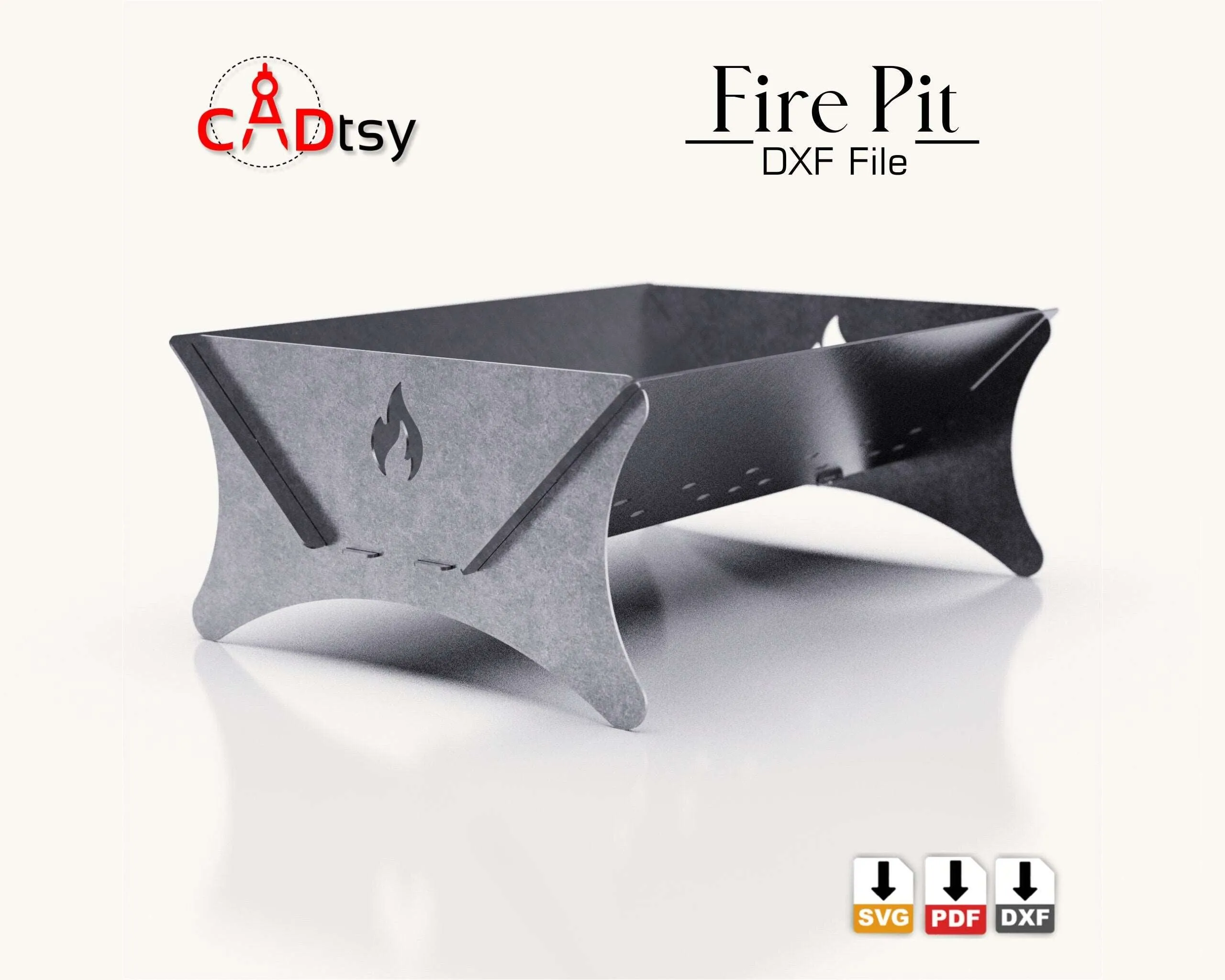 Portable Fire Pit DXF - CNC Laser / Plasma Cut Files, Outdoor Grill / Camping BBQ Stove