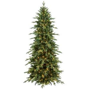 premium 7.5FT Pre-Lit Artificial Christmas Tree with 2856 PE&PVC Mixed Branch Tips Premium Fir