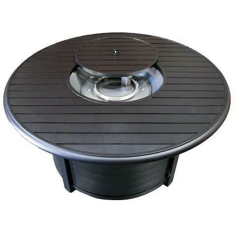 Round Slatted Cast Aluminum Fire Pit