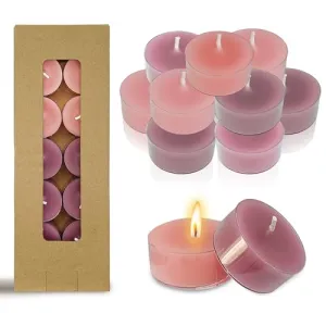 Scented Tealight Candles - 24 Pack Pink Tea Light Candles Pleasant Fragrance Candle Small Candle 6 Hour Burn Time Tea Candles for Home Decor Birthdays Weddings Parties Holiday