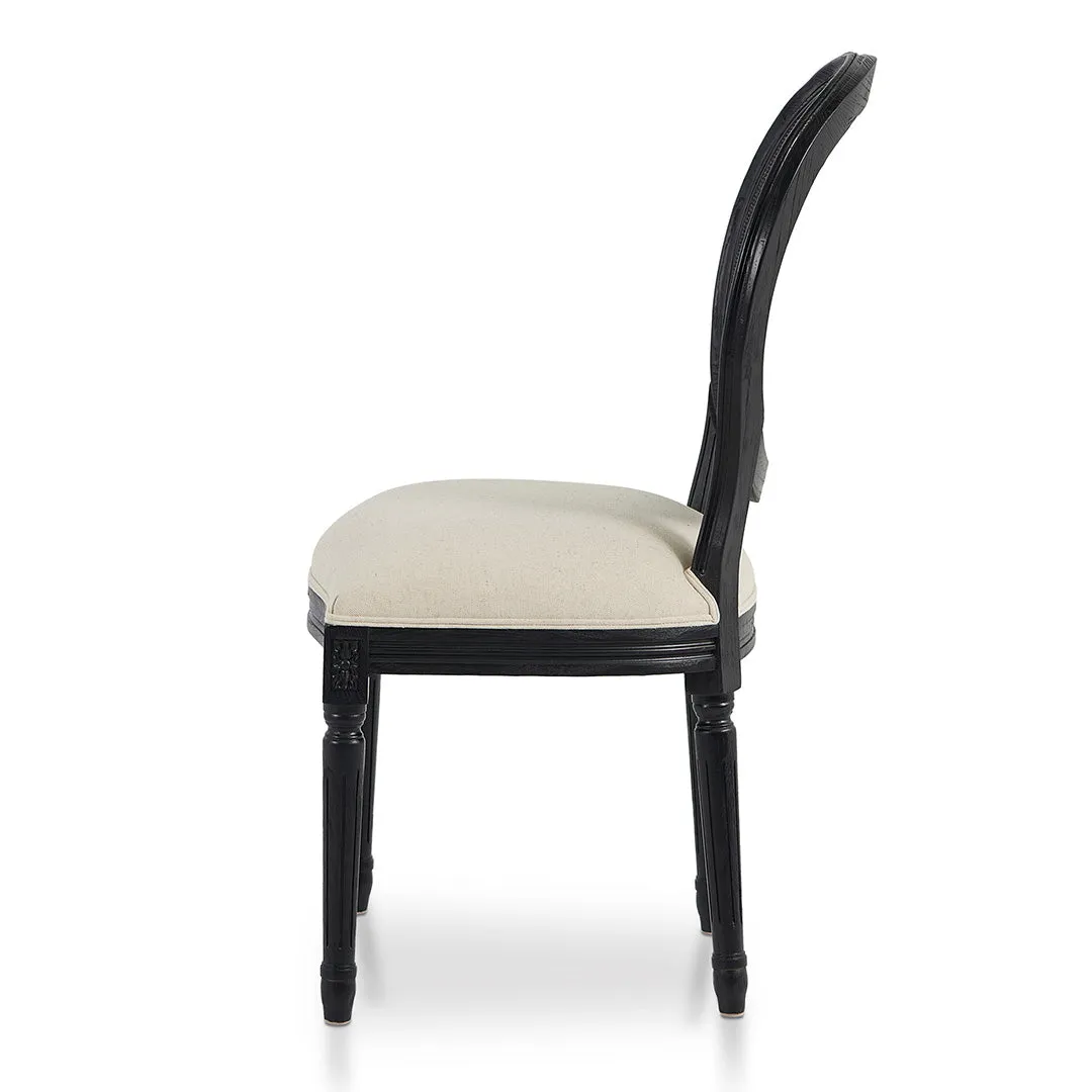 Set of 2 - Lenora Black ELM Dining Chair - Light Beige